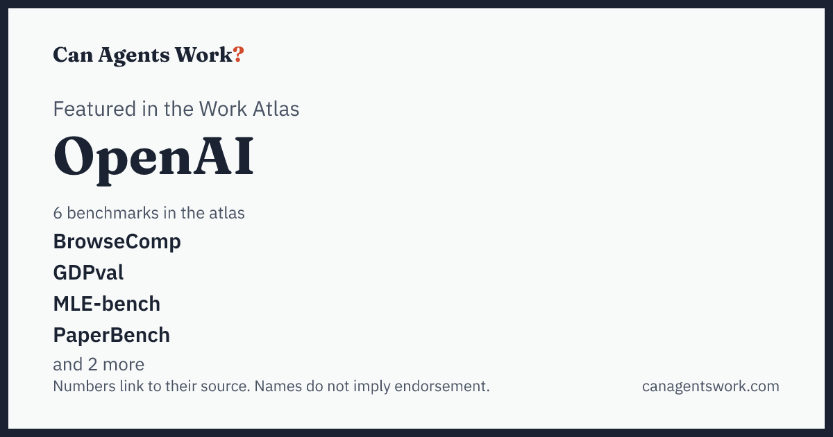 OpenAI's agent benchmarks, mapped onto the world of work: