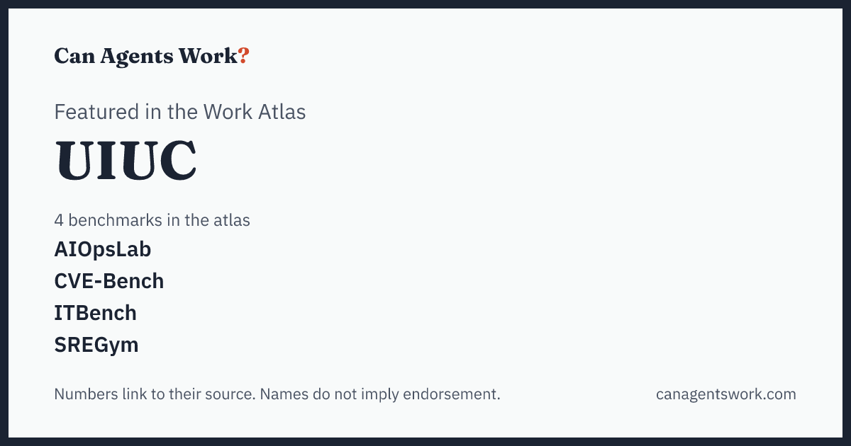 UIUC's agent benchmarks, mapped onto the world of work: