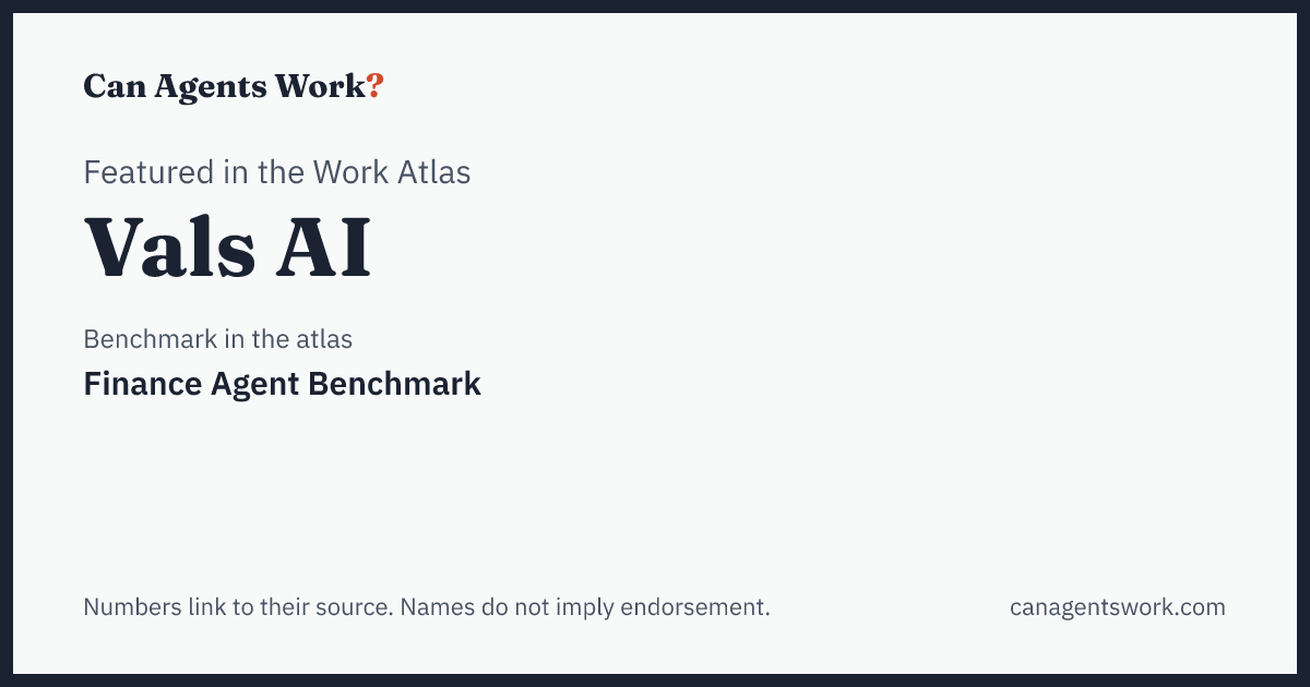 Vals AI's agent benchmarks, mapped onto the world of work: